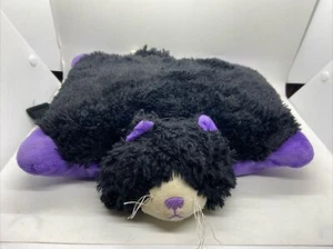 Pillow Pets Pee-Wees Curios Cat Folding Plush 11 Inch Black Purple Stuffed Toys - Picture 1 of 13