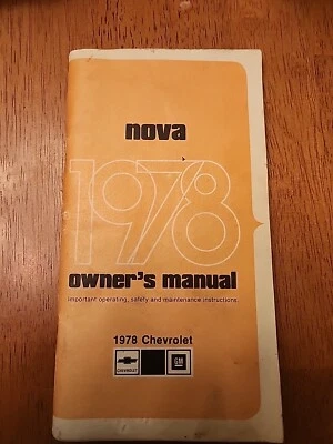 Chevrolet Nova 1978 manual del conductor del operador del propietario guía OEM de fábrica 78 Foto 1 de 2