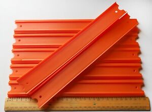 Hot Wheels Orange Track Straight Sections x 7 shallow lip 30 cm length 2014 USED