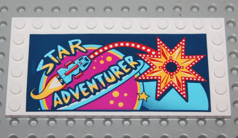 Lego Toy Story 4 White Tile 6x12 with 'STAR ADVENTURER' ref 6178pb026/set 10770 - Photo 1/1