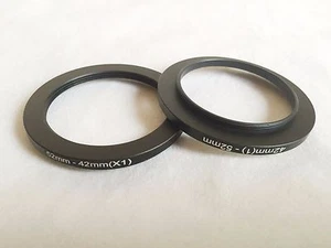 M42 x1 to M52 Step up Step down Ring Female Male Coupler Adapter Pack of 2 - Picture 1 of 4