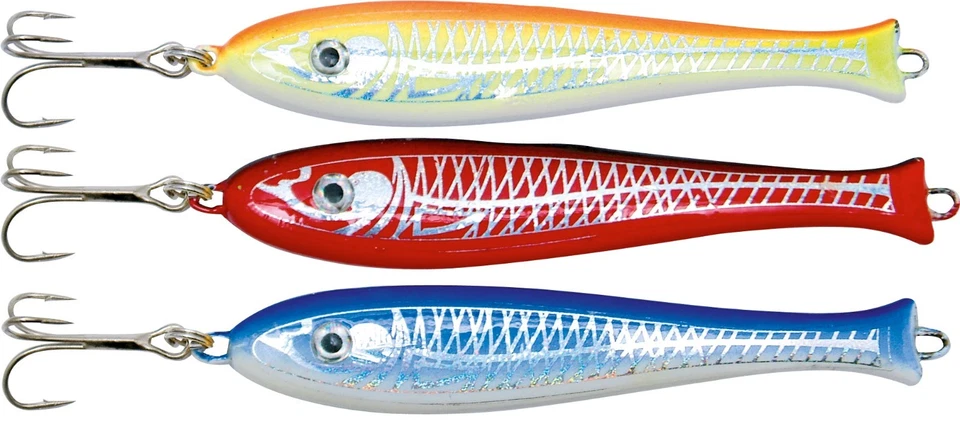 Top Zebco Stomp-Pilker 60-75-100-125 gr. je 3 Dekore orange, rot/schwarz, blau  - Bild 1 von 1