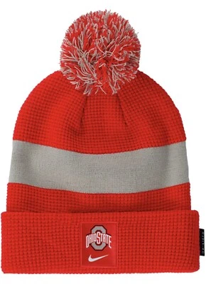 Ohio State Buckeyes Nike Unisex Adulto Lateral Rojo Gorro Pom Sombrero Gorra NUEVO CON ETIQUETAS OSFA Foto 1 de 2