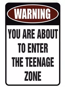 You Are about to Enter the Teenage ZONE sign Metal funny man cave decor D1175 - Picture 1 of 1