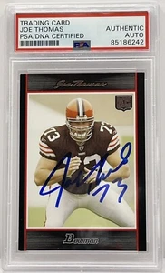 Joe Thomas Signed 2007 Bowman Rookie Card Cleveland Browns PSA/DNA Slabbed - Picture 1 of 2