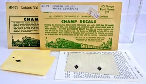 CHAMP HO SCALE HN-71 LEHIGH VALLEY WHITE LETTERING DECAL - Picture 1 of 2