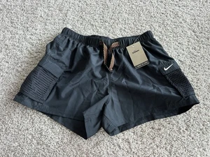 New Nike Swim Trunks Mens Large Black NWT No Lining Short Inseam 3" - Picture 1 of 5