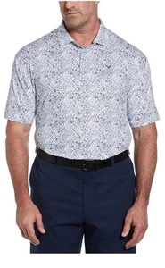 Polo de golf Callaway para hombre talla XXL blanco cóctel bebidas estampado geométrico NUEVO - Imagen 1 de 7