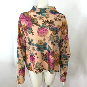 Pilcro Anthropologie Alani NEW MED Boxy Mock Neck Pullover 100% Cashmere Sweater - Picture 1 of 14