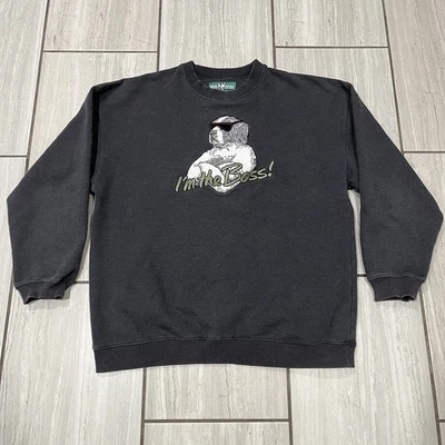 Vintage Big Dogs Sweatshirt Men’s XL Gray Pullover “I’m The Boss!” Y2K - Image 1 of 4