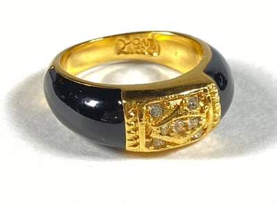 Anillo JOAN RIVERS Tono Dorado Estrás Transparente Púrpura Oscuro Talla 7 Foto 1 de 4