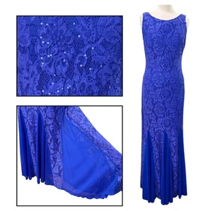 Onyx Nite Größe 10 festliches Kleid Pailletten Spitze U-Boot-Ausschnitt Kleid Cocktail formell Midi - Bild 1 von 18