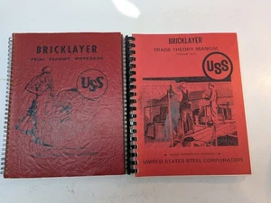 LOT OF 2 Bricklaying Trade Theory Manual Print Reading Workbook US Steel Corp - Picture 1 of 18