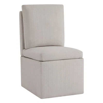 CHITA Upholstered Dining Chair with Casters Slipcovered Dining Armless Chair - Image 1 of 4