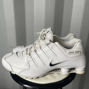 Nike Hombres Shox NZ 2019 Cuero Blanco Negro Swoosh Tenis 501524-106 Talla 13 - Imagen 1 de 7