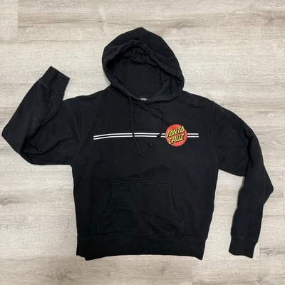 Santa Cruz Monopatín Pullover Sudadera con Capucha Para Mujer Talla Grande Negro Clásico Punto Rojo Foto 1 de 4