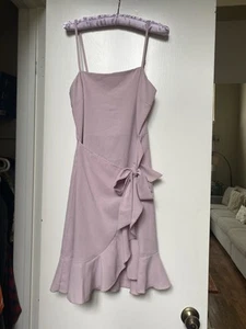 She + Sky New Misty Pink Party Dress W Spaghetti Straps /Wrap Tie Sz M - Picture 1 of 5
