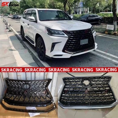 Kits de molduras de malla de parachoques delantero ABS negro/plateado para Lexus LX570 2016-21 Foto 1 de 4