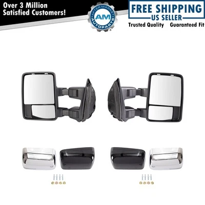 Par de espejos retrovisores de remolque cromados eléctricos para camioneta Ford SD Excursion nuevo Foto 1 de 4