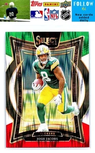 2024 Panini Select #73 Josh Jacobs Green & Red Prizm Shock - Picture 1 of 2