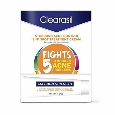 Clearasil Stubborn Acne Control 5 en 1 Crema Tratamiento Manchas, 1 oz (Paquete de 10) Foto 1 de 4