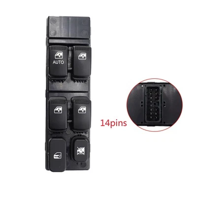 Interruptor de ventana principal izquierdo para Hyundai Sonata 2003-2005 93570-3D121 negro Foto 1 de 4