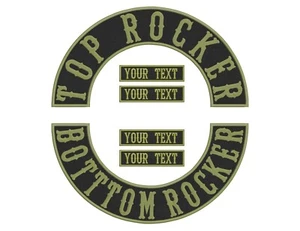 13" Bottom / Top Rocker +2xFREE NAMETAG,Embroidered Patch,Biker Patch,Embroidery - Picture 1 of 4