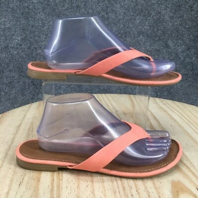 G.H. Bass & Co. Sandals Womens 10 M Amber Flip Flop Pink Faux Leather Casual - Image 1 of 4