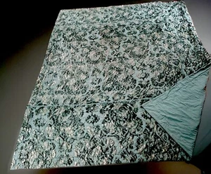 Laura Ashley Green King Size Devouree Velvet Quilted Bedspread W 269” L 91” - Picture 1 of 18