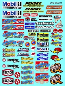 WHITE VINYL Sticker Gang SHEET 41-R/C MODEL Decals 1/16th-1/12-1/10-traxx-aslosi - Picture 1 of 16
