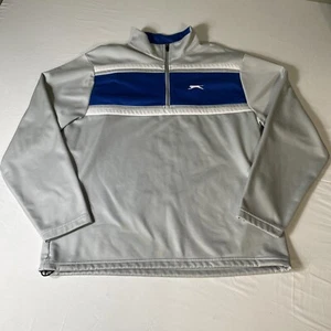 Slazenger Men's XL 1/4 Zip Lined Pullover Polyester Jacket Blue Gray. Pre-Owned. - Picture 1 of 8