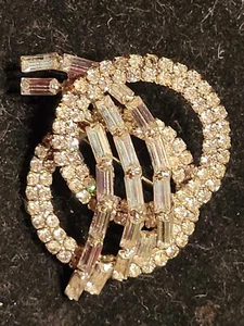 Vintage Art Deco Stil Krappen Set Klar Strass Brosche Anstecknadel - Bild 1 von 4