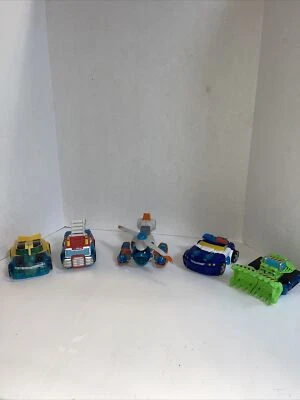 Transformers Playskool Rescue Bots Turbo Changers Lot Of 5 Figures Toys Hasbro - Image 1 of 4