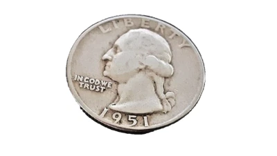 1951 Washington Quarter 90% Silver Grades Fine - Image 1 of 2