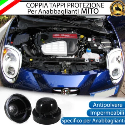 COPPIA TAPPO COPRIFARO CUFFIA IN GOMMA ALFA MITO ANABBAGLIANTI PER LED E XENO - Immagine 1 di 4