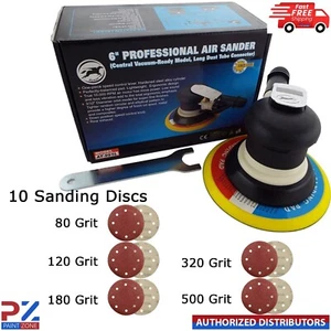 Palm Air Sander 6" Random Orbit plus 10 sanding discs assorted grits - Picture 1 of 5