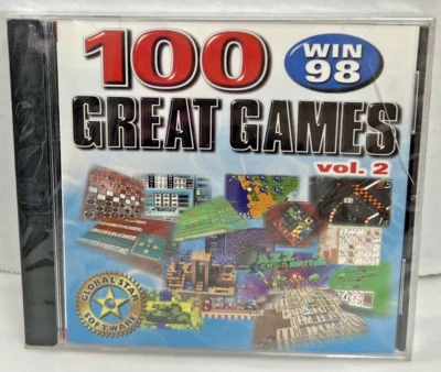 Vintage Sealed MINT RARE 100 Great Games Vol. 2 Win 98 (PC CD-ROM) 1998 PC Games - Image 1 of 4