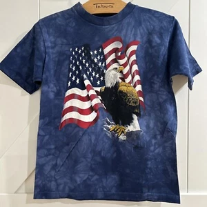 T-shirt The Mountain NOS Youth 100% cotone preshrunk bandiera patriottica aquila taglia M - Foto 1 di 10