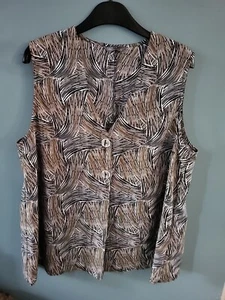 Papaya Size 18 Brown Sleeveless Button Front Blouse (624/0). - Picture 1 of 2