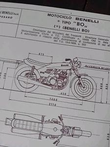 Benelli 900 Sei Tipo Bo 6 Cilindri Homologation Sheet 1978 Asi Fmi Bike Diagram - Picture 1 of 6