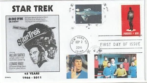 STAR TREK 45 YRS ENTERPRISE MR SPOCK ORIGINAL CREW-STAR TREK FDC-DWc CACHET - Picture 1 of 1