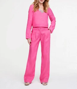 Pantalón Heine Lino Pierna Ancha Rosa Talla 42 44 46 - Imagen 1 de 6