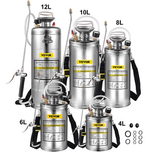 VEVOR Stainless Steel Sprayer 1/1.5/2/3/3.5 Gal 1.5-4.0Bar Adjustable Nozzle - Picture 1 of 62