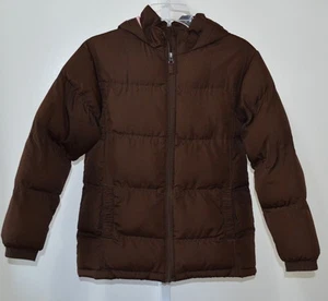 CHEROKEE Girl's Brown Hooded Puffer Jacket Size L 10/12 - Picture 1 of 7