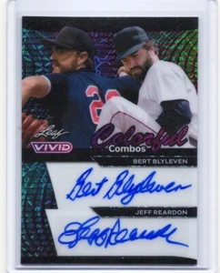 JEFF REARDON BERT BLYLEVEN 2024 LEAF VIVID COLORFUL COMBOS DUAL AUTO BLACK 1/1 - Picture 1 of 2