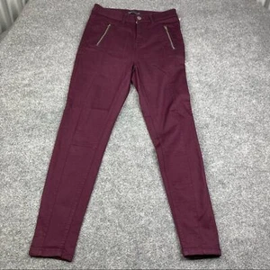 M&S COLLECTION Maroon zipper jeans Women's size 10 skinny jeans - Picture 1 of 9