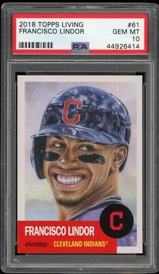 2018 Topps Living Set FRANCISCO LINDOR #61 PSA 10 Cleveland Guardians - Image 1 of 2