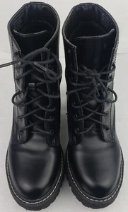 Madden Girl Combat schwarze Stiefel Absatz Schnürung 7,5 - Bild 1 von 10