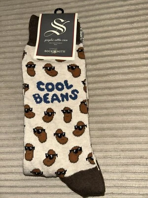 Socksmith Men's Crew Socks Coffee Lover Cool Beans Fun Novelty Footwear - Image 1 of 4