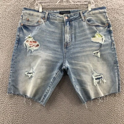 Bermudas ajustadas Aeropostale para mujer 38 (40x9,5 reales) azul denim desgastado Foto 1 de 4